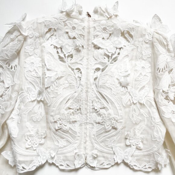 Zimmermann Luminous Embroidered Bodice Natural Size AU 3 US 10 - Picture 7 of 15
